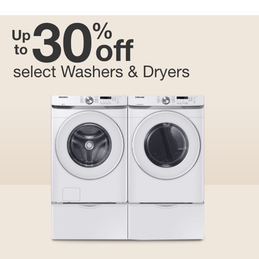 Up to 30% off select Washers & Dryers